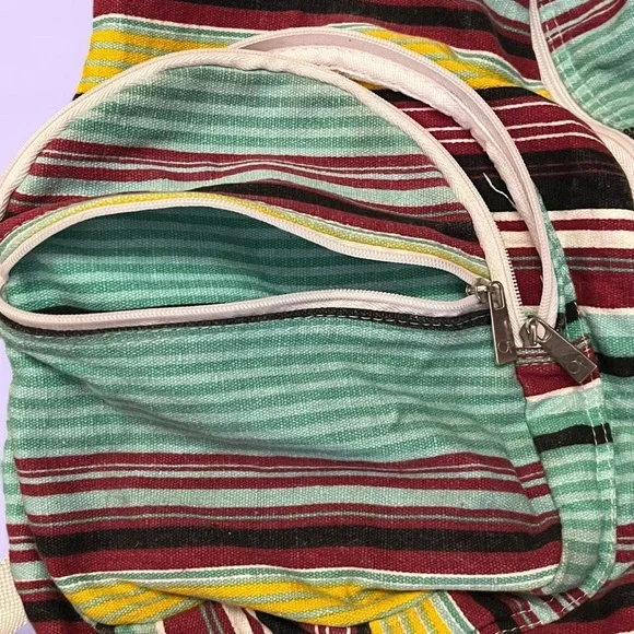 Ocean Pacific OP Striped Canvas Beach Backpack - Picture 4 of 6